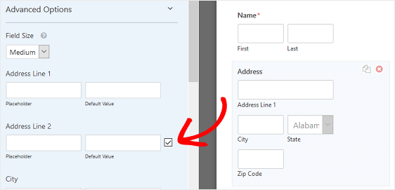 Modification du champ du formulaire d'adresse