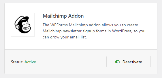 wpforms'da mailchimp eklentisi