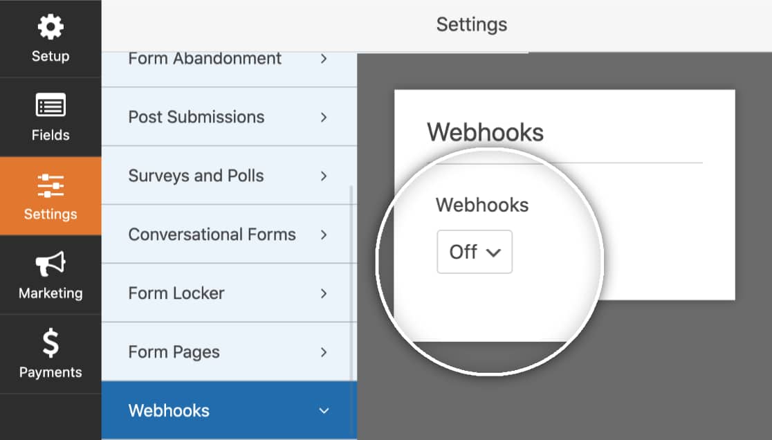 Abilita i webhook in WPForms