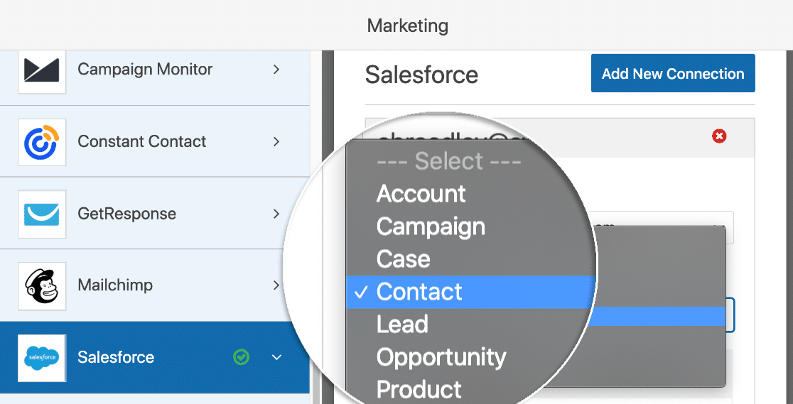 Crea oggetto Salesforce in WPForms