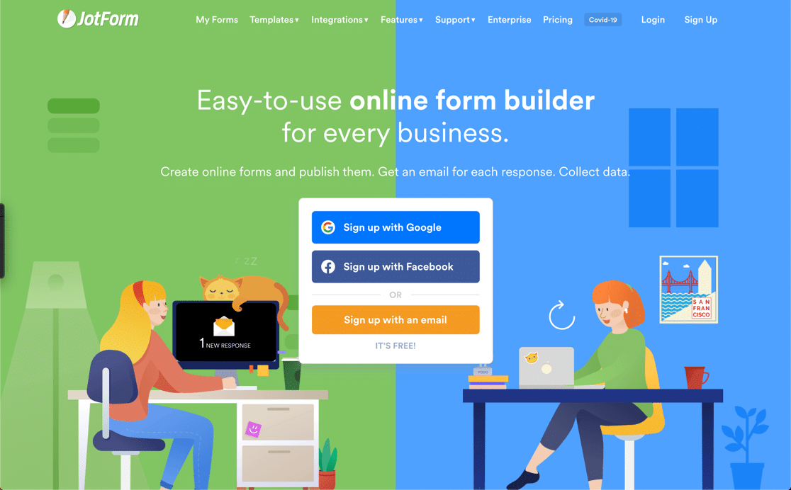 โฮมเพจ JotForm