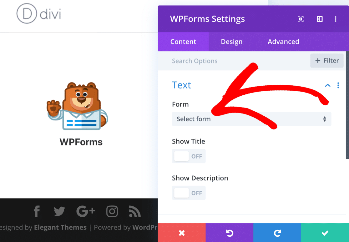 وحدة WPForms Divi