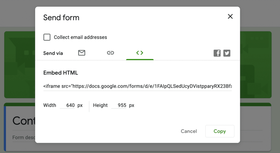 Încorporați Google Form în WordPress