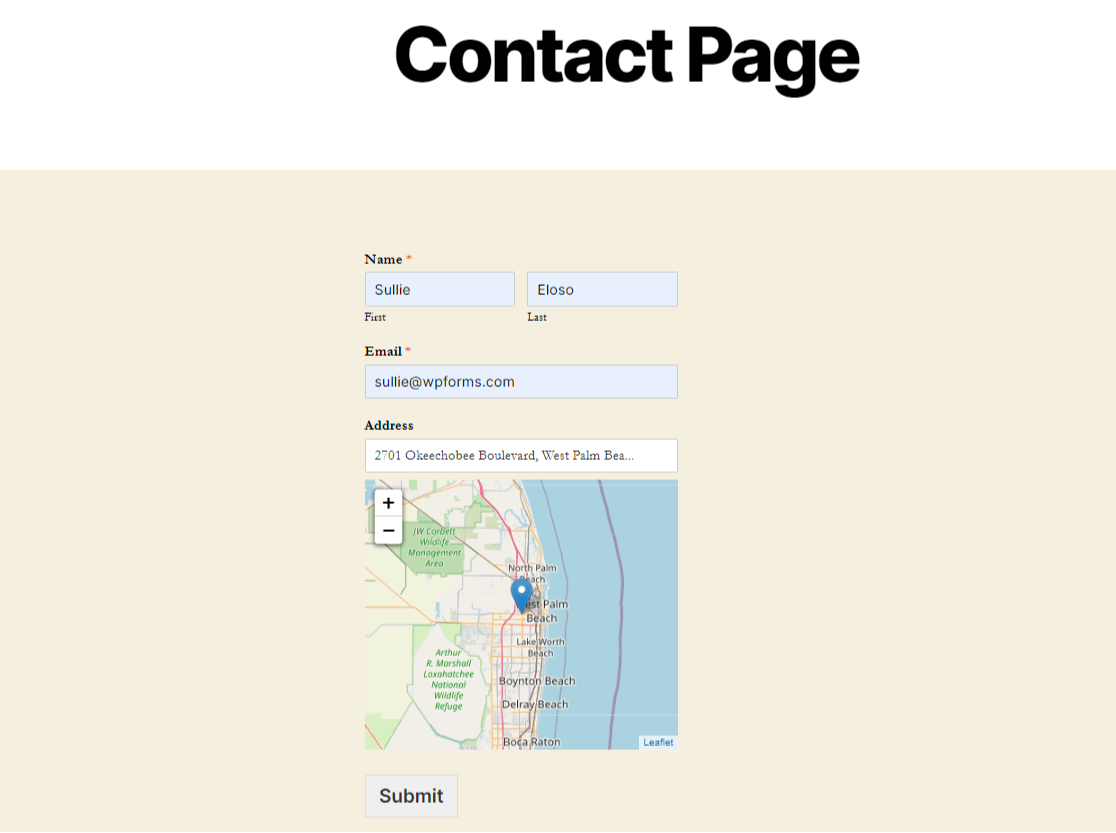 地図付きお問い合わせフォーム（1）