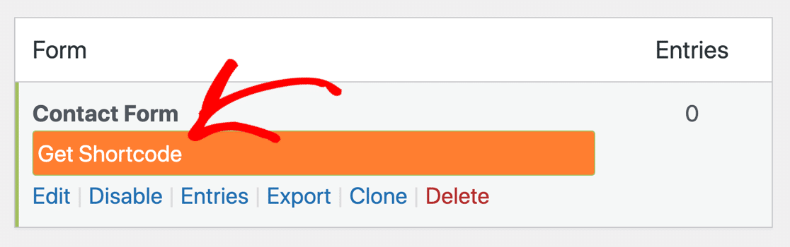 Shortcode Caldera Forms