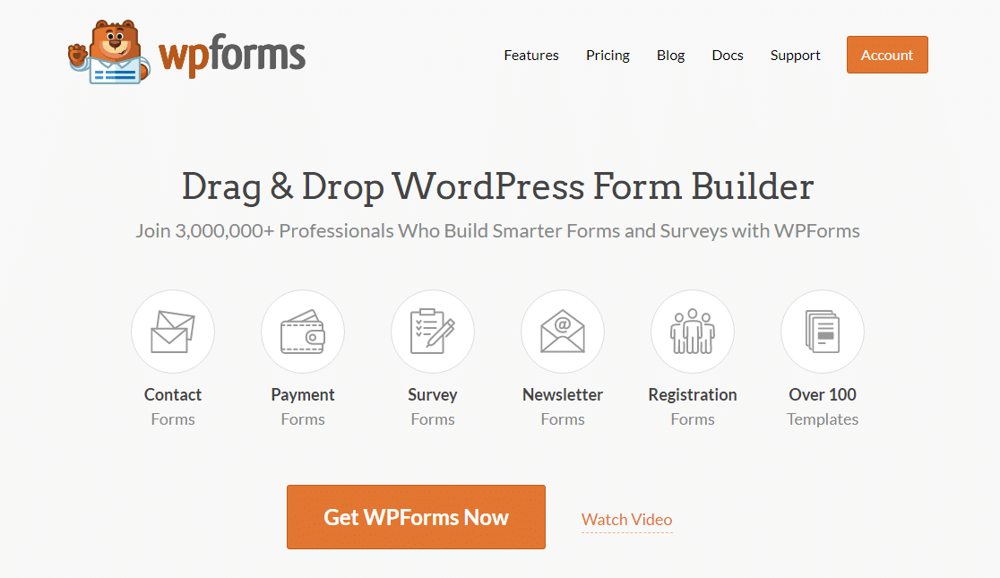 Homepage di WPForms