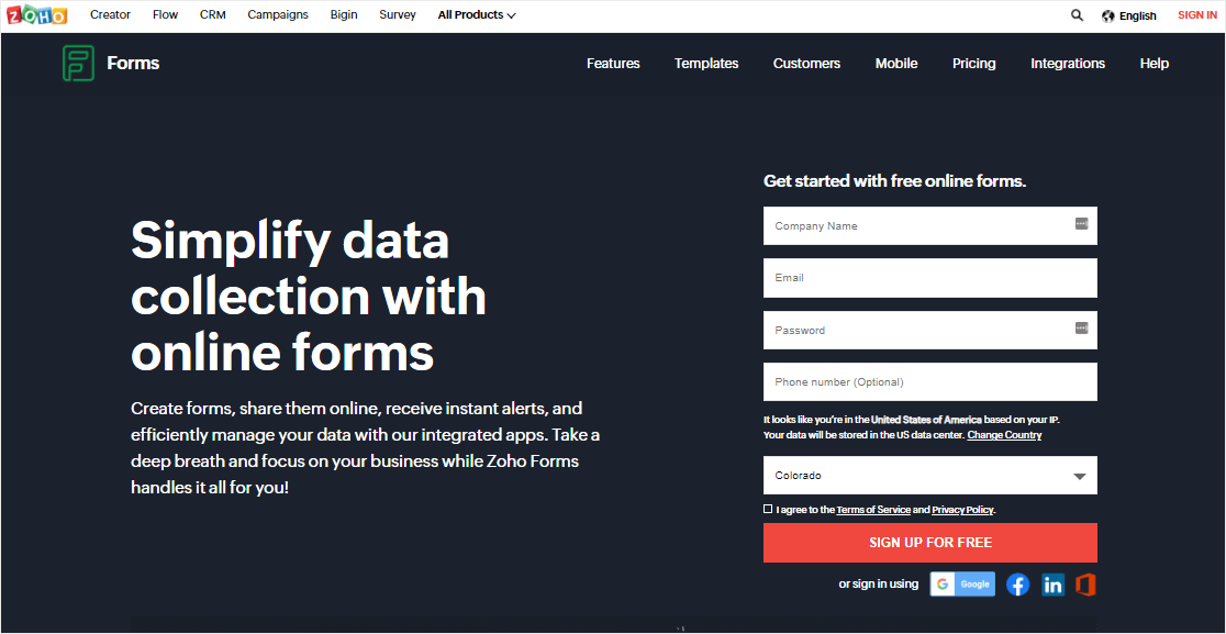 zohoは最高のjotform代替ワードプレスを形成します