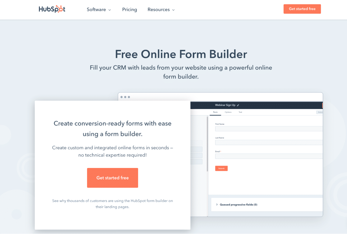 Hubspot Online-Formularersteller