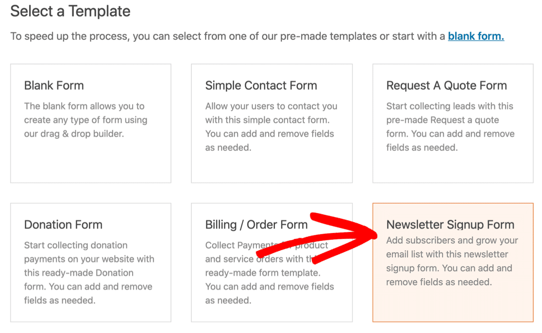 Plantilla de suscripción al boletín de WordPress