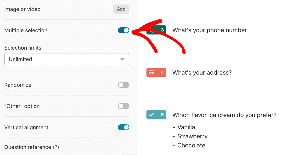 Typeform multiple choice vs JotForm și WPForms