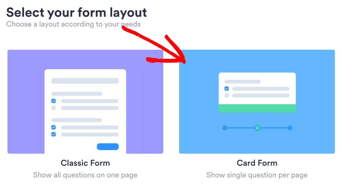 Layout de cartão de conversação JotForm