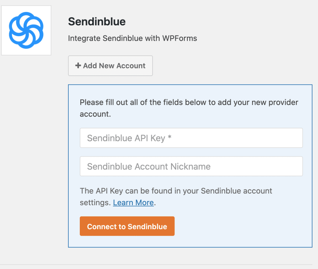 sendinblue'daki bağlantı alanları