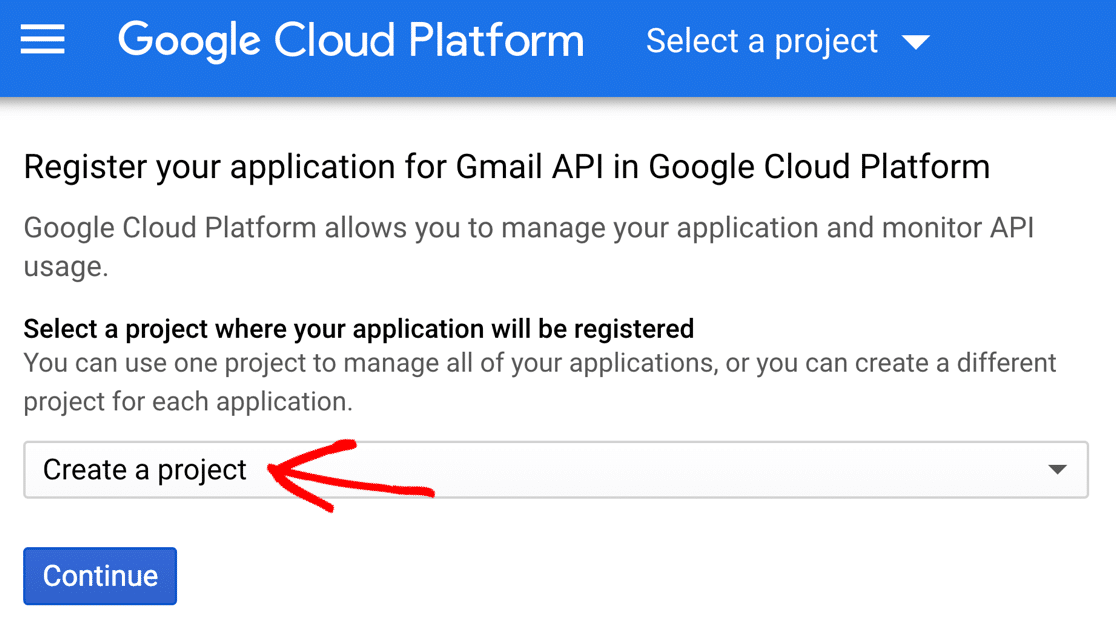 Creați un proiect în Google Cloud