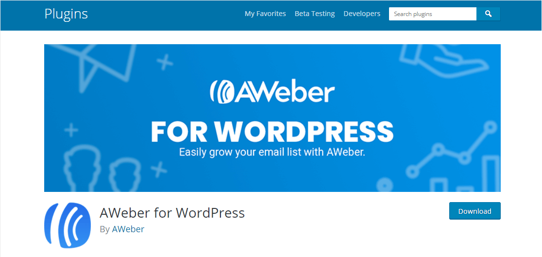 aweber dla wtyczki integracyjnej wordpress