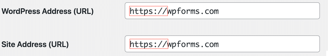 Schimbați adresa URL SSL în setările WordPress