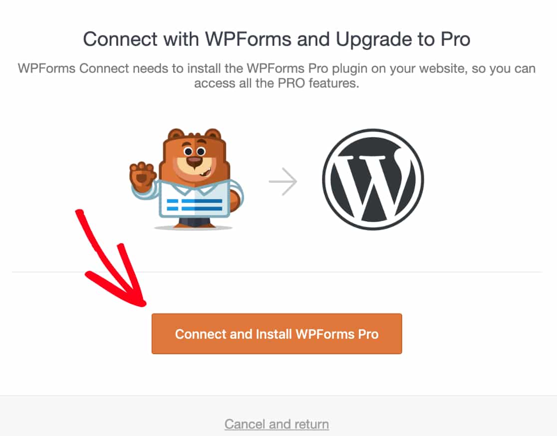 Confirme a instalação do WPForms Pro