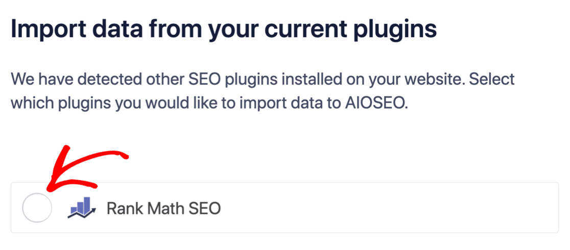 AIOSEO의 다른 SEO 플러그인에서 설정 가져오기