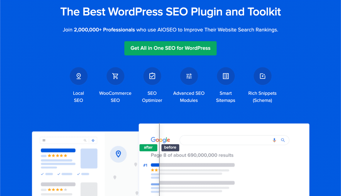 All in One SEO review: главная страница