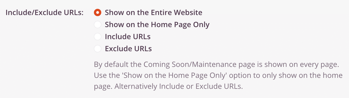 Sertakan atau Kecualikan URL dari halaman segera hadir