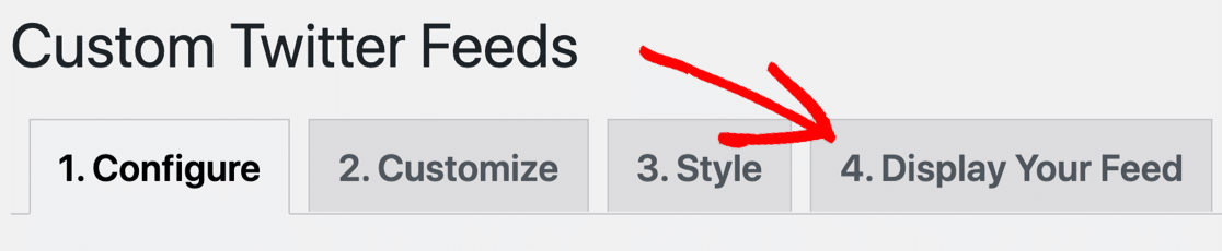 Cliquez sur l'onglet Affichage du flux Twitter