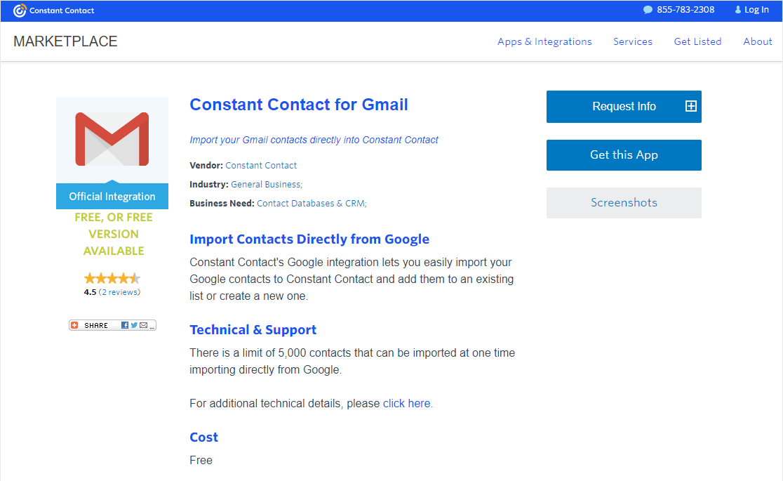 contact constant pentru integrarea gmail wordpress