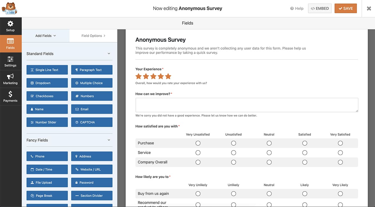 Survei WPForms