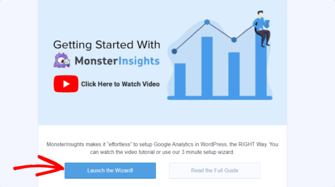 iniciar el asistente de monsterinsights