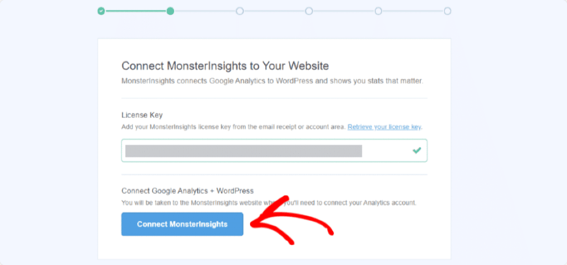 เชื่อมต่อ Monsterinsights เข้ากับเว็บไซต์