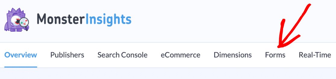 monsterinsights formlar sekmesi