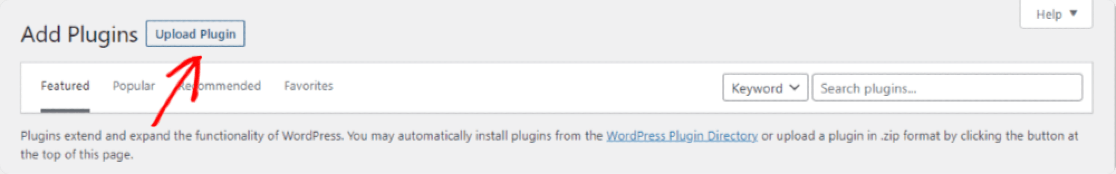 upload de plugin