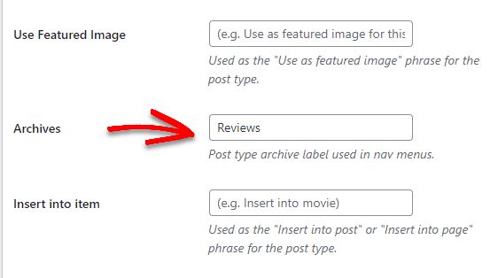 cambiar el nombre del archivo en la configuración de tipo de publicación personalizada