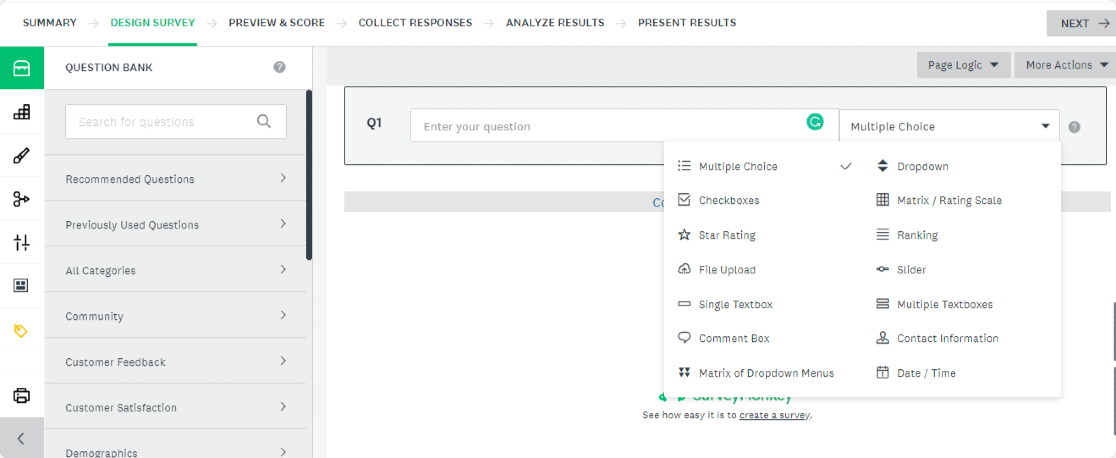 Surveymonkey 表單生成器