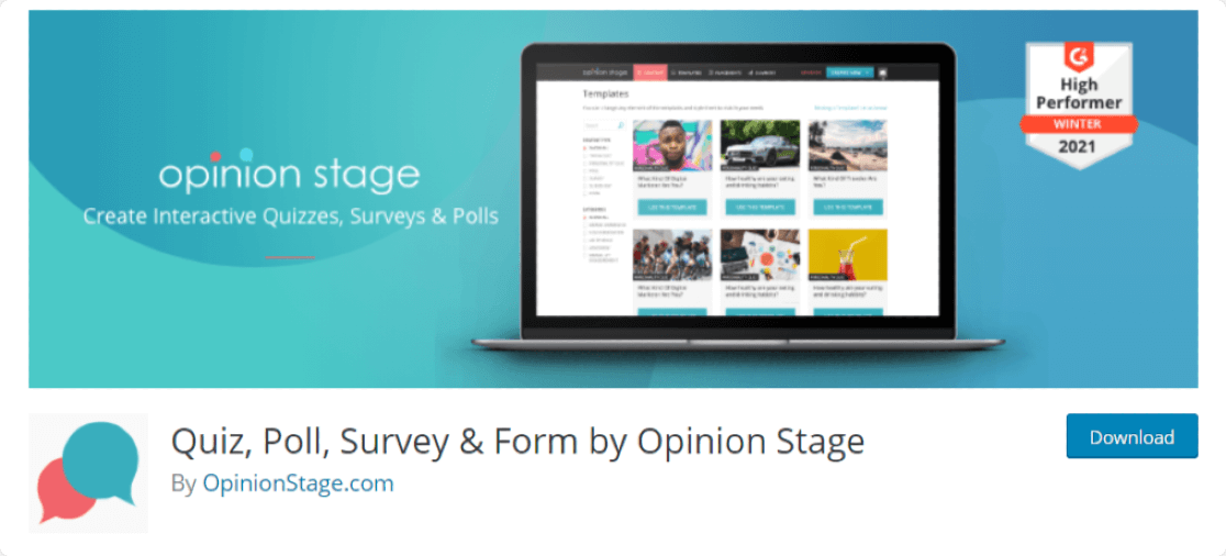 البرنامج المساعد Quiz، Poll، Survey & Form التصويت