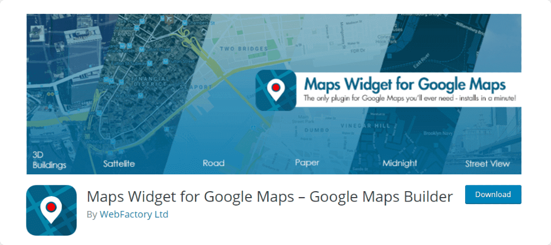 用於 Google 地圖的地圖小部件