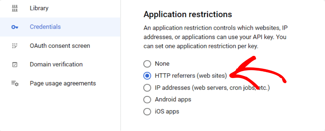 restricciones de aplicación