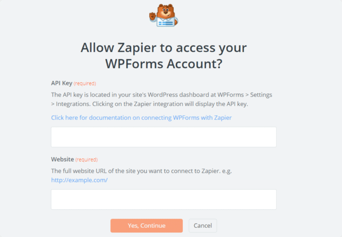 permitir que o zapier acesse WPForms