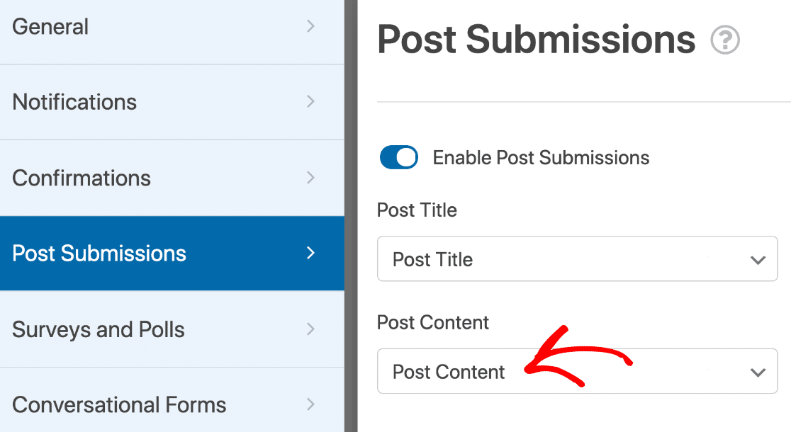 Configuración de envío de publicaciones