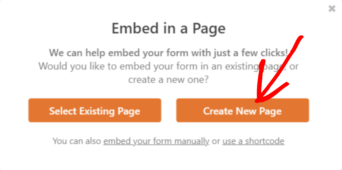 Embed-wpforms-to-new-page