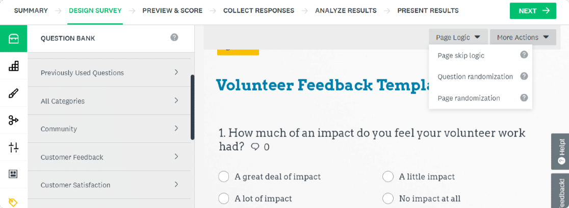 Surveymonkey vs jotform vs wpforms: Surveymonkey özellikleri